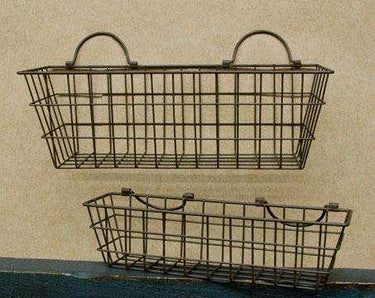 2/Set, Rusty Wire Wall Baskets - The Fox Decor